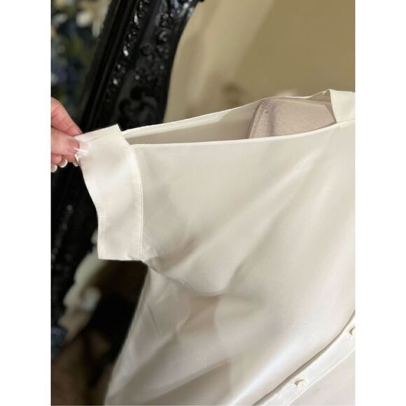 MICHAEL Michael Kors Short Sleeve Cold Shoulder Sheer Blouse Size S - Picture 4 of 4